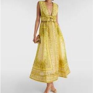 Designer Yellow Matchmaker Sleeveless Bow Maxi Dress